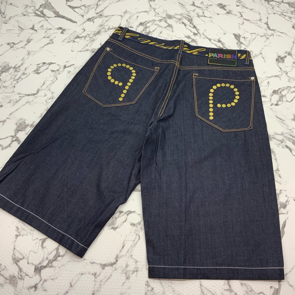 Men's Parish Dk Blue | Gold Denim Shorts